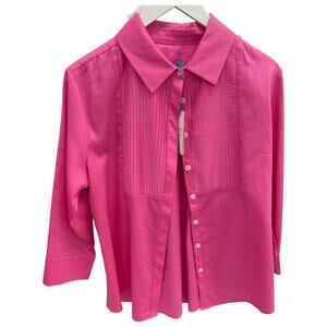 NEW PERLAVERA women's sam slim shirt in pink